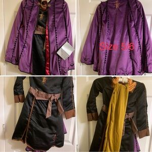 Disney frozen princess Anna size 5/6 costume Purple Black Dress wGold Accents